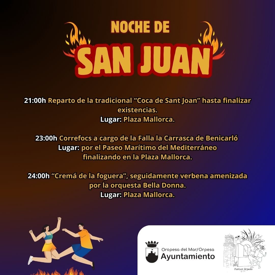 Oropesa del Mar celebrará la noche de San Juan con una programación especial