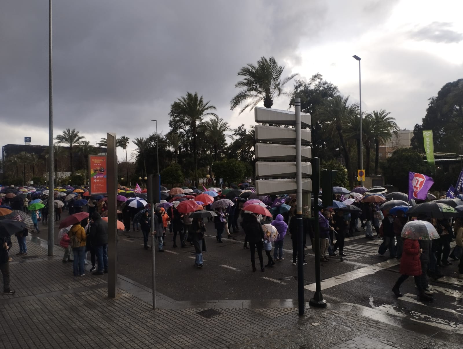 Movilización del 8M-2025 en Córdoba bajo la lluvia