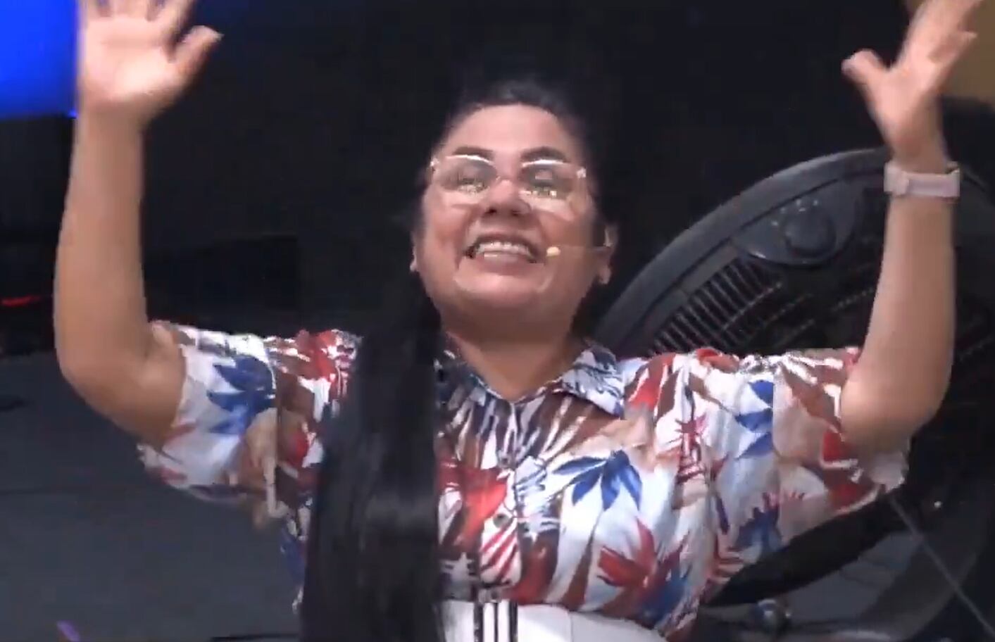 La pastora de la iglesia evangélica peruana 'El gran yo soy', Nélida Rojas, en el momento del terremoto.