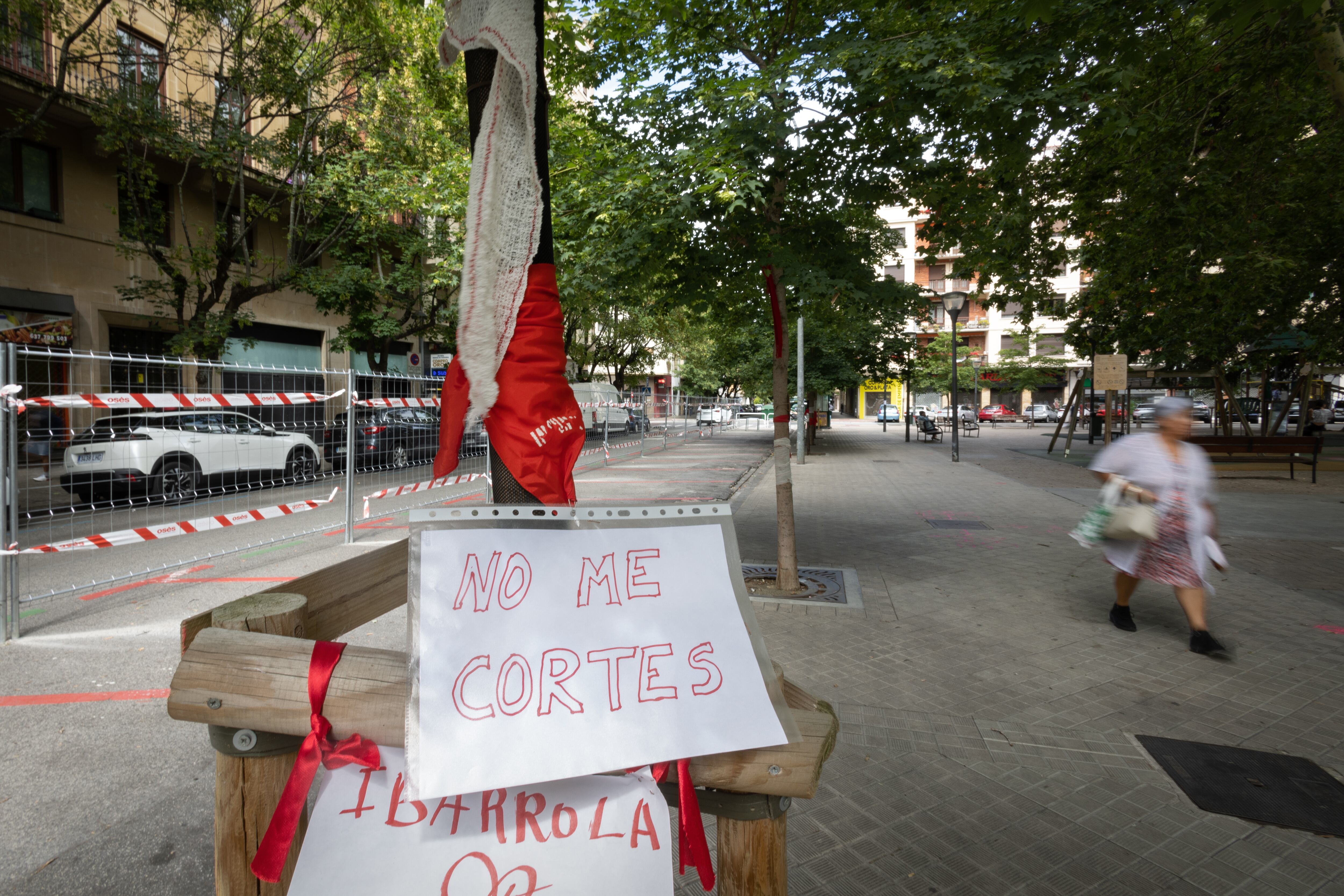 La plataforma en contra del parking de la calle Sangüesa de Pamplona plantea un &quot;protocolo de acción&quot; para el día de la tala de árboles