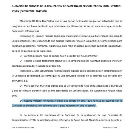 ACTA DE LA SESIÓN ORDINARIA CELEBRADA POR LA COMISIÓN DE ATENCIÓN A LAS PERSONAS EL DÍA 17 DE JULIO DE 2019
