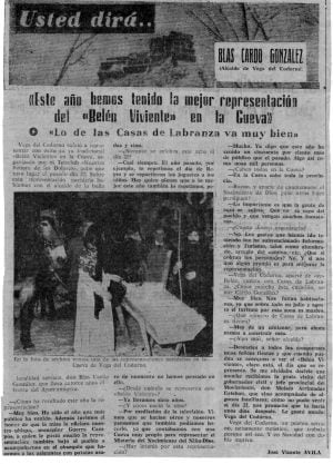 Noticia del belén en el Diario de Cuenca en 1974.