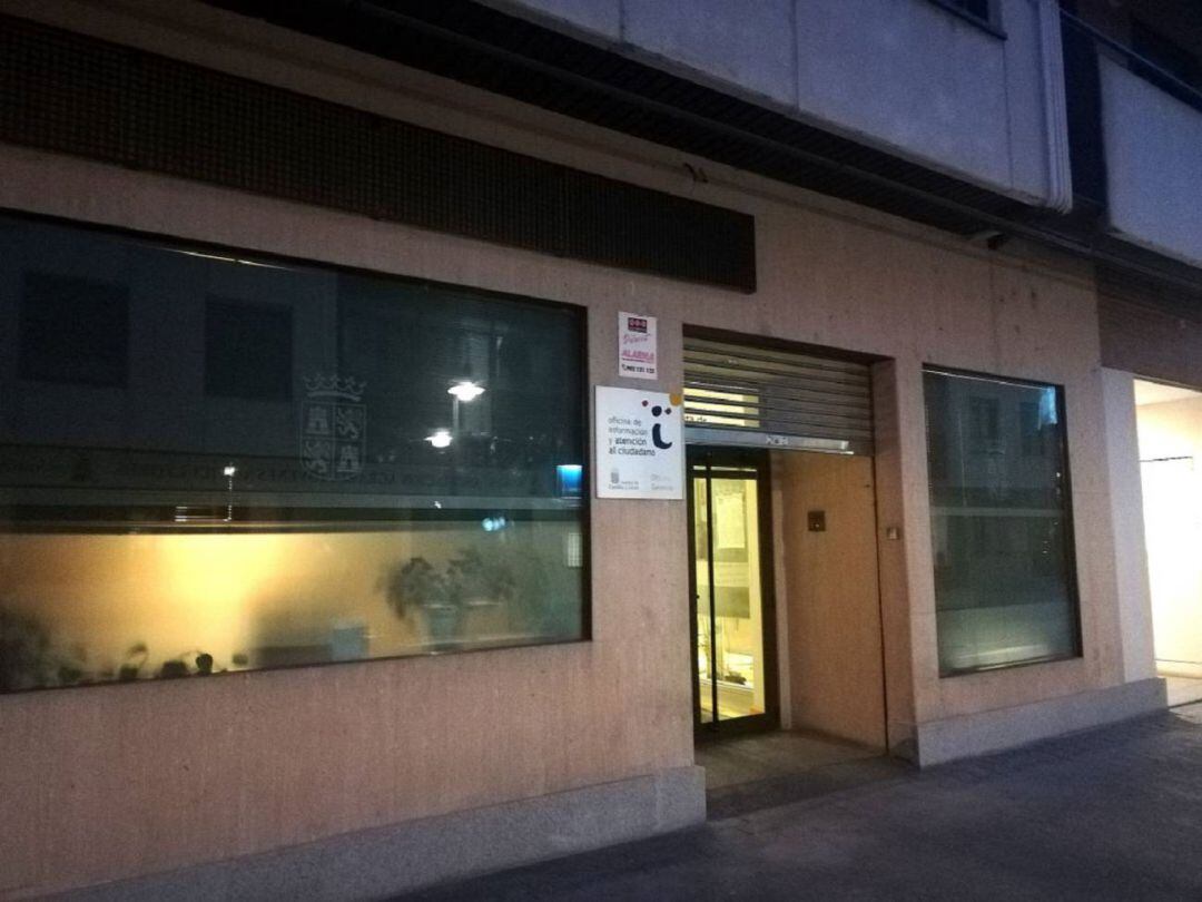 Entrada de la sede de la Junta en Castilla y León en Aranda