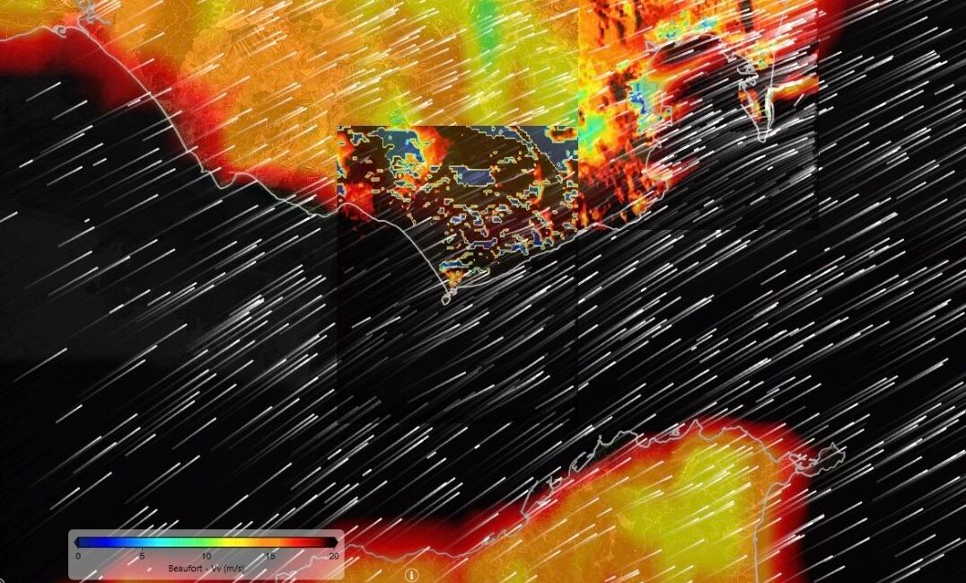 Vientos que han afectado hoy al Puerto de Algeciras