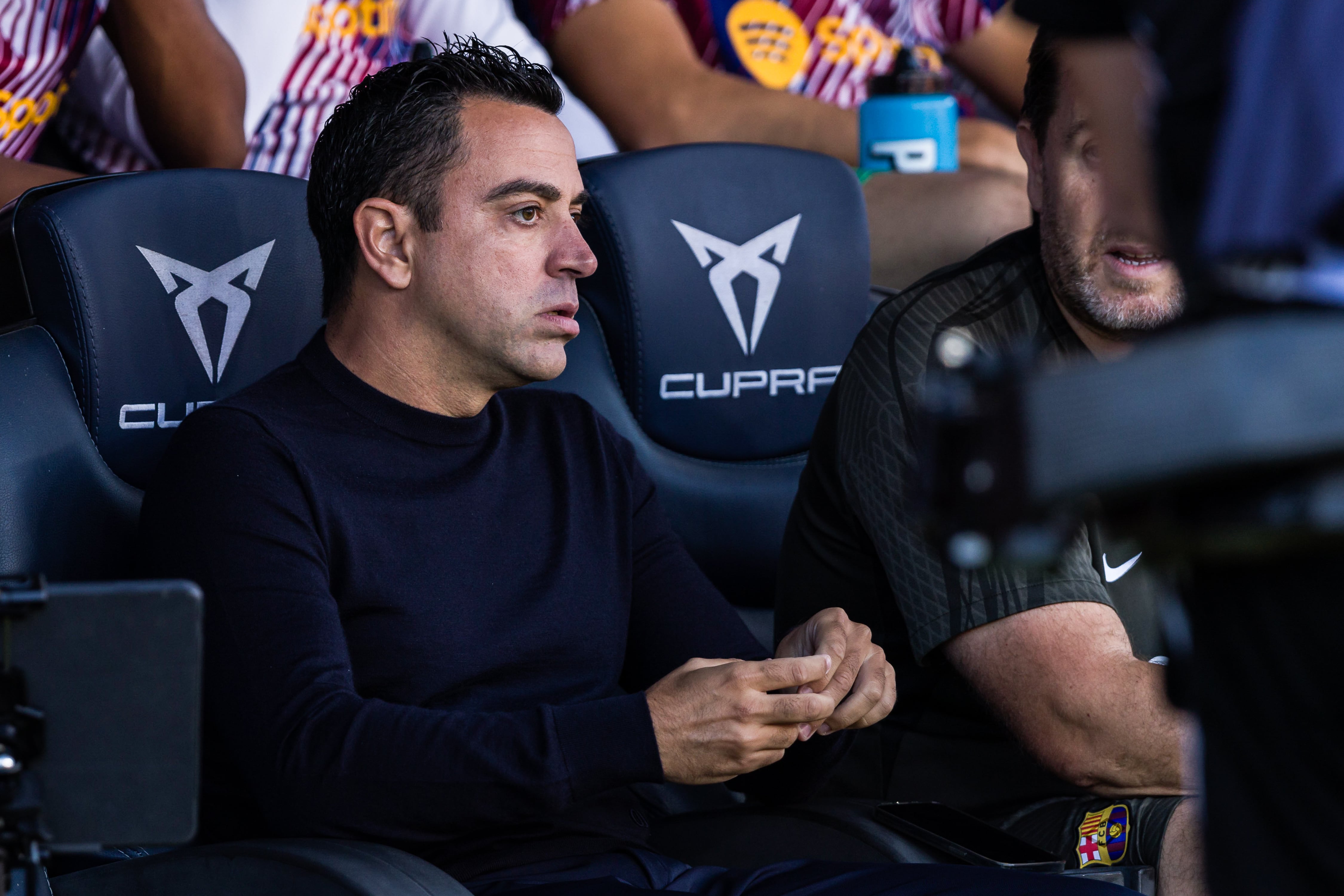 Xavi Hernández, técnico del Barça, en el Clásico