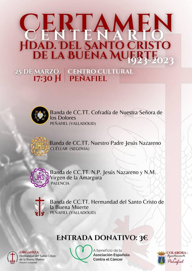 Cartel del Certamen Centenario de la Hermandad del Santo Cristo de la Buena Muerte de Peñafiel