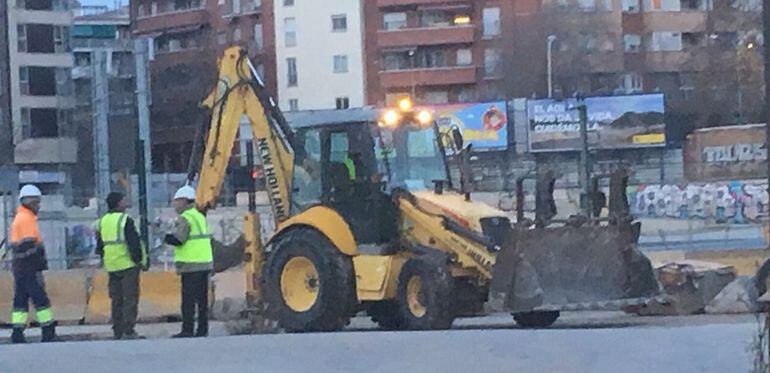 Operaris avui a les obres de La Sagrera