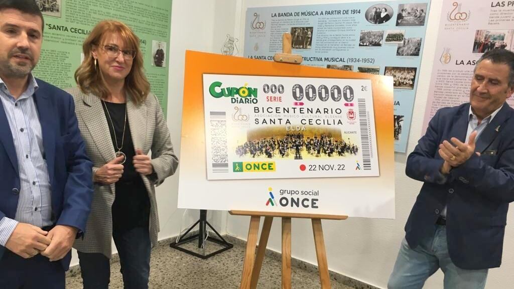 Presentación del cupón de la ONCE en honor a la Santa Cecilia de Elda y su bicentenario