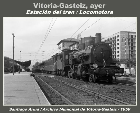 TREN EN ESTACIÓN DE VITORIA. 1959