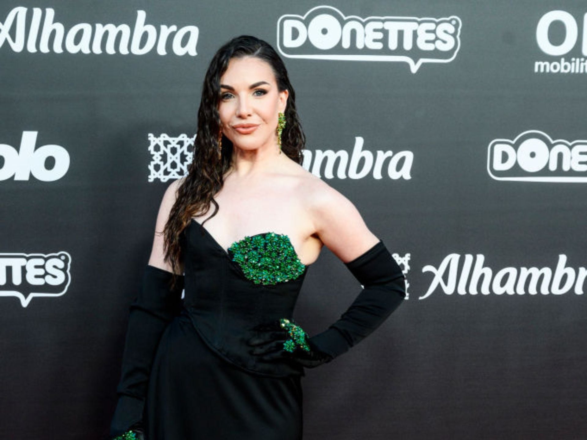 Inés Hernand en la alfombra roja de los Premios Ídolo celebrados en Madrid este jueves por la noche en Madrid.