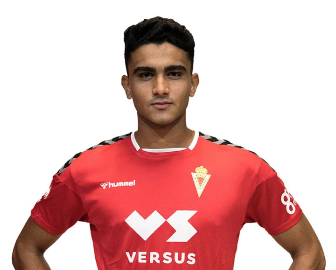 Youness con la camiseta del Real Murcia 