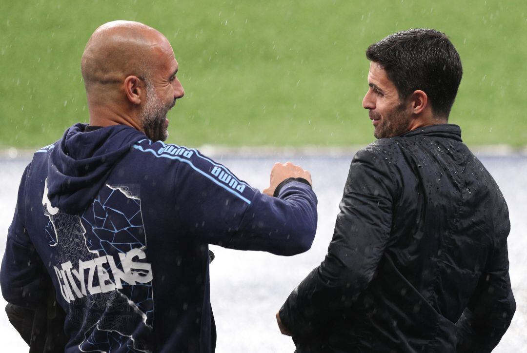 Pep Guardiola y Mikel Arteta