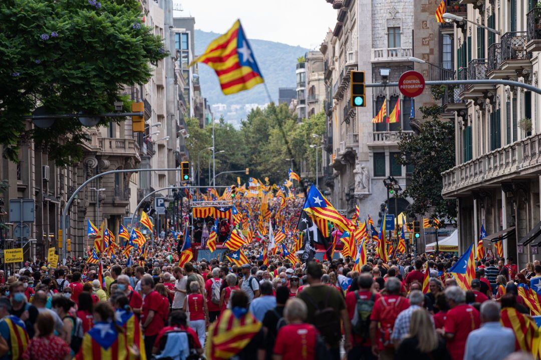 Manifestació convocada per l&#039;ANC a Barcelona per la Diada de 2021