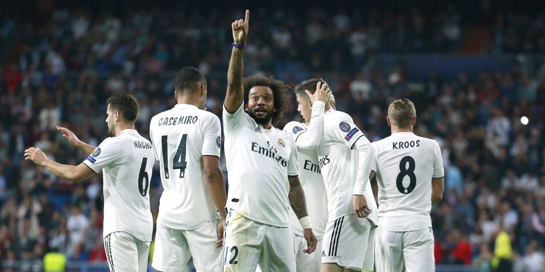 Marcelo, durante el partido ante el Viktoria Plzen