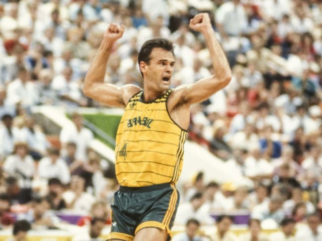 Oscar Schmidt of Brazil plays in the Gold Medal basketball game against the United States during the 1987 Pan Am Games held in August 1987 at Market Square Arena in Indianapolis, Indiana; Schmidt scored 46 points to lead Brazil to victory. (Getty Images)