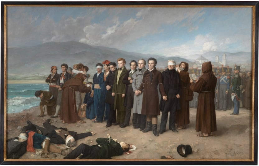 Fusilamiento de Torrijos y sus compañeros en las playas de Málaga. 1888 Medidas 390x601 cm( Antonio Gisbert(Alcoy-1834/París-1902)