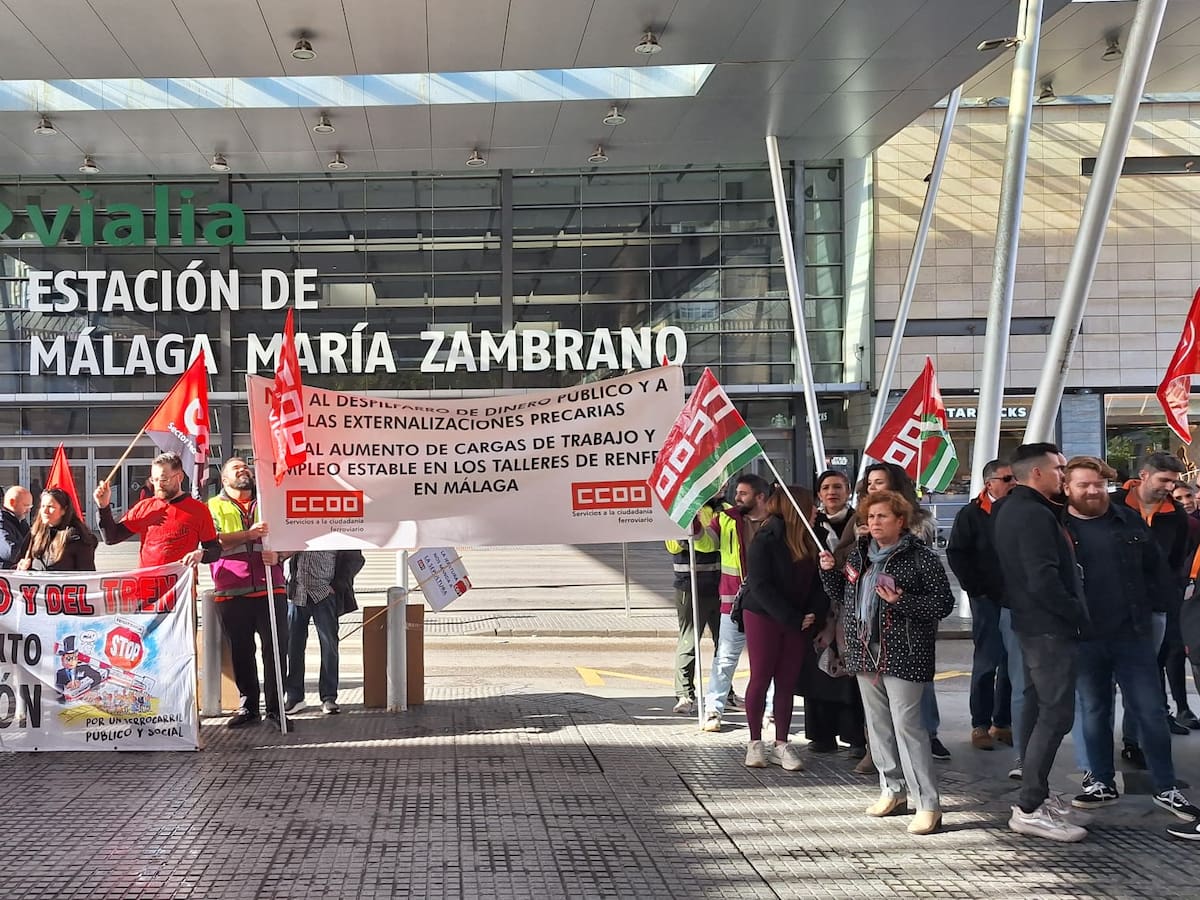 La huelga ferroviaria deja en mínimos los servicios en Málaga