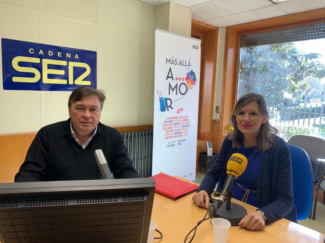 El diputado Tomás Guitarte y la senadora Beatriz Martín, de Teruel Existe, en los estudios de Cadena SER Teruel 