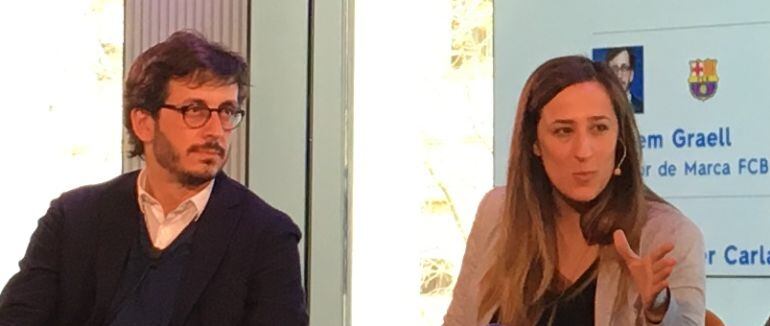 Guillem Graell amb Carla Turró a la jornada organitzada per Ràdio Barcelona