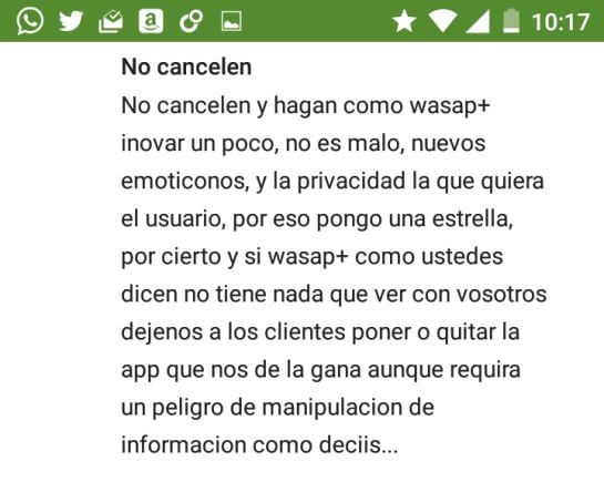 Comentarios en Google Play