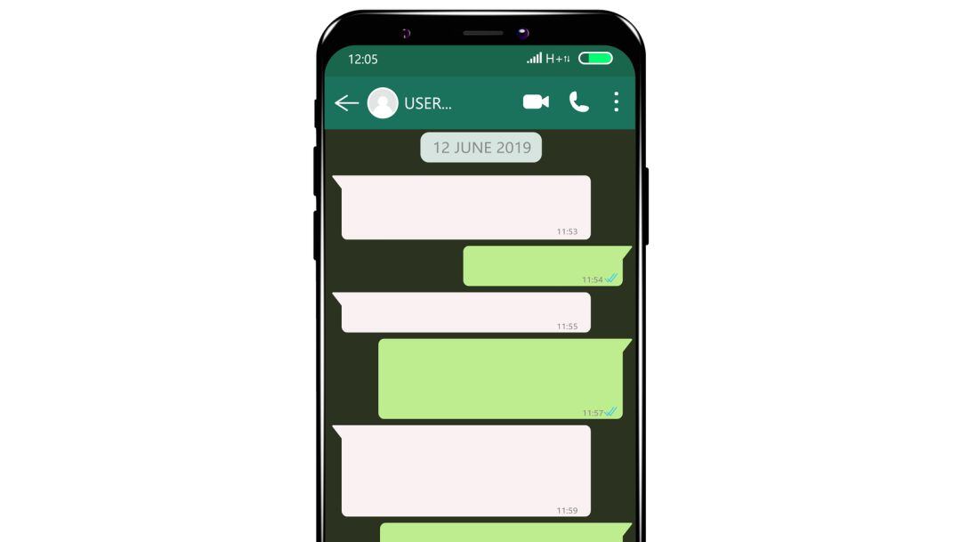 Captura de pantalla de un móvil de una conversación de Whatsapp