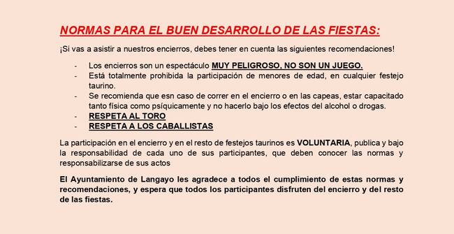 Las normas para el encierro campero de Langayo