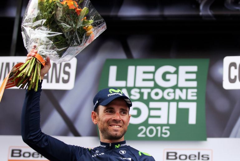 LIEGE, BELGIUM - APRIL 26:  Alejandro Valverde of Spain and Movistar Team celebrates following his victory during the 101st Liege-Bastogne-Liege cycle road race on April 21, 2013 in Liege, Belgium. (Photo by Bryn Lennon/Getty Images).  (Photo by Bryn Lenn