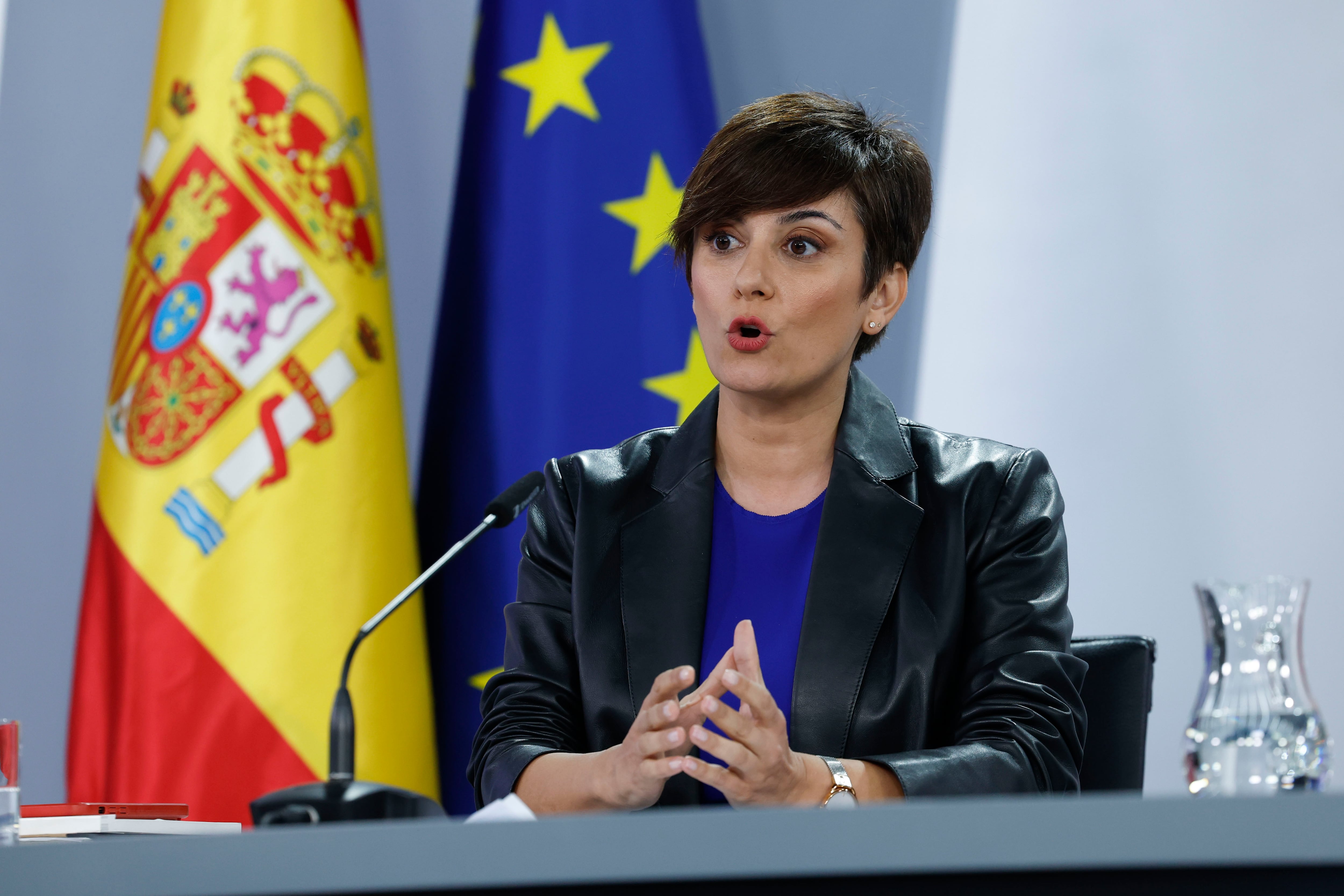 MADRID, 19/03/2024.- La ministra de Vivienda y Agenda Urbana, Isabel Rodriguez durante la rueda de prensa posterior a la reunión del Consejo de Ministros, este martes en Moncloa. EFE/Zipi Aragón
