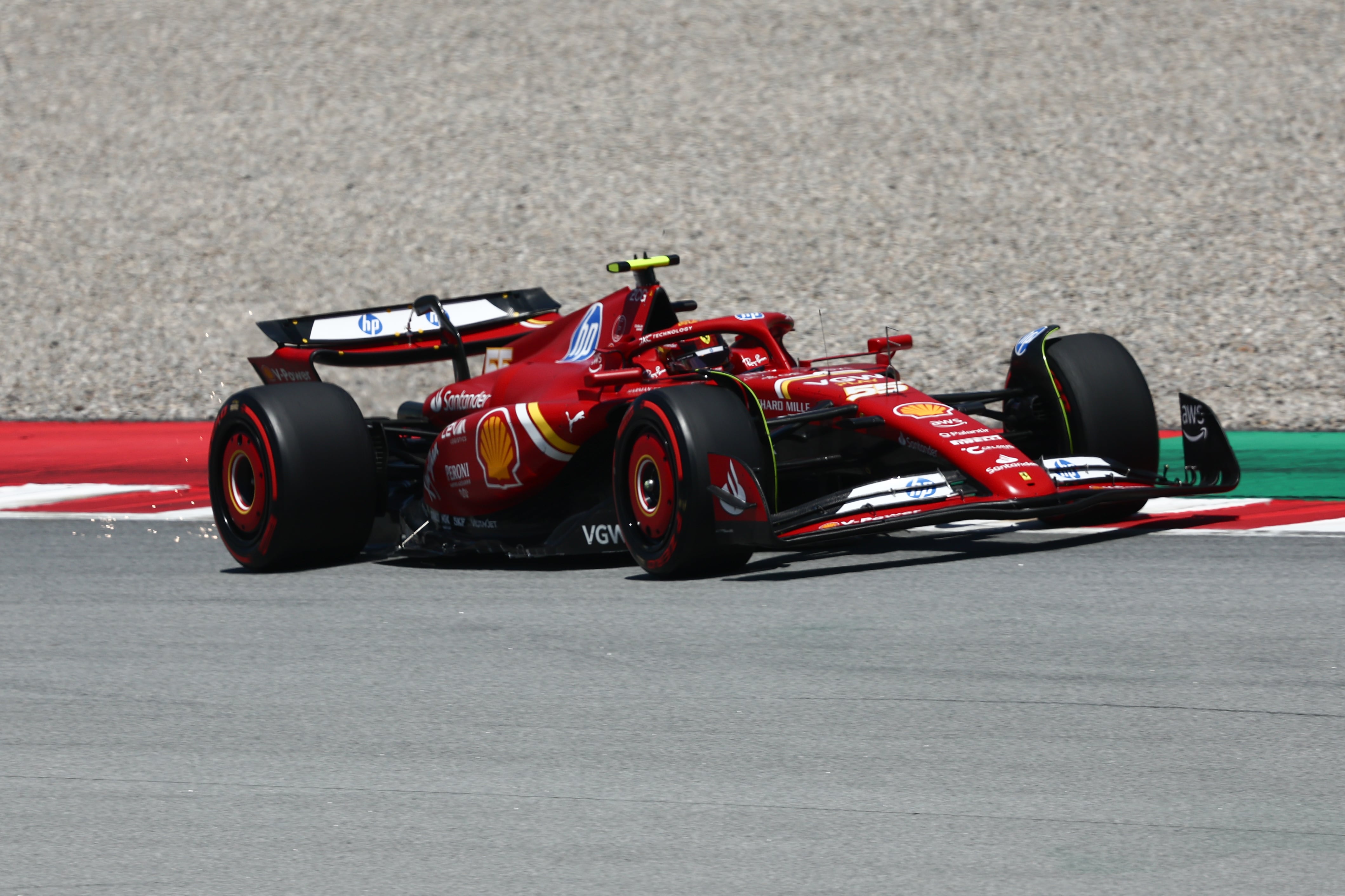 Carlos Sainz of Ferrari during third practice ahead of the Formula 1 Spanish Grand Prix at Circuit de Barcelona-Catalunya in Barcelona, Spain on June 22, 2024. (Photo by Jakub Porzycki/NurPhoto via Getty Images)