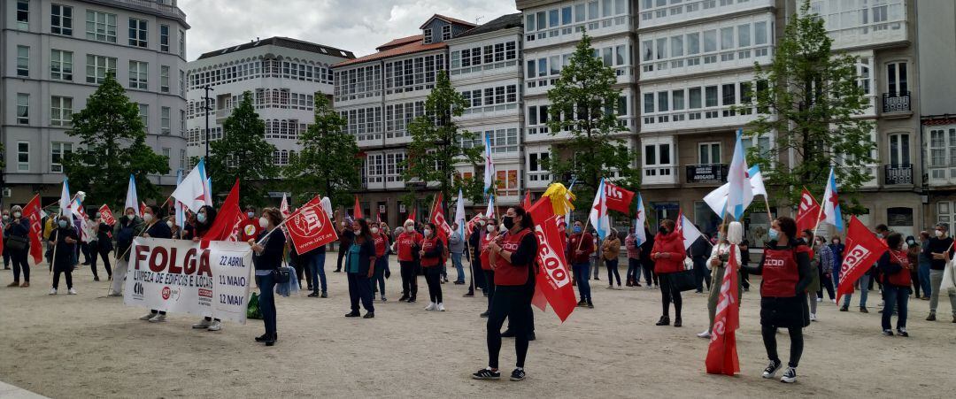 Concentración de trabajadores del sector de la limpieza