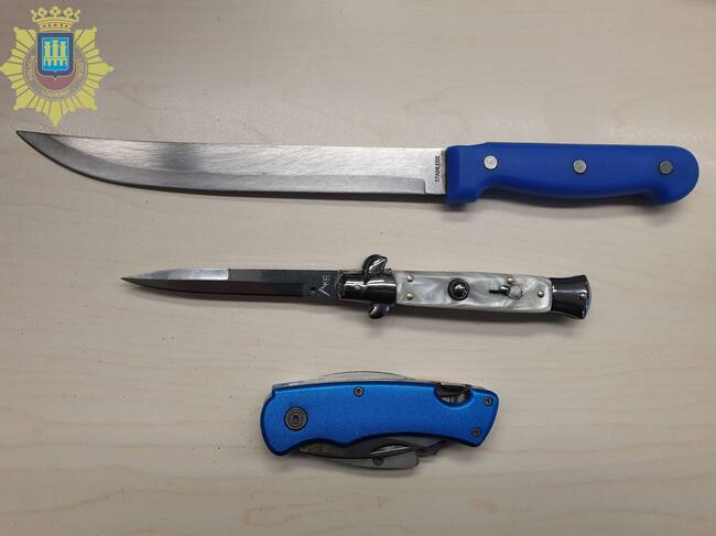 Armas blancas incautadas por la Policía Local de Logroño