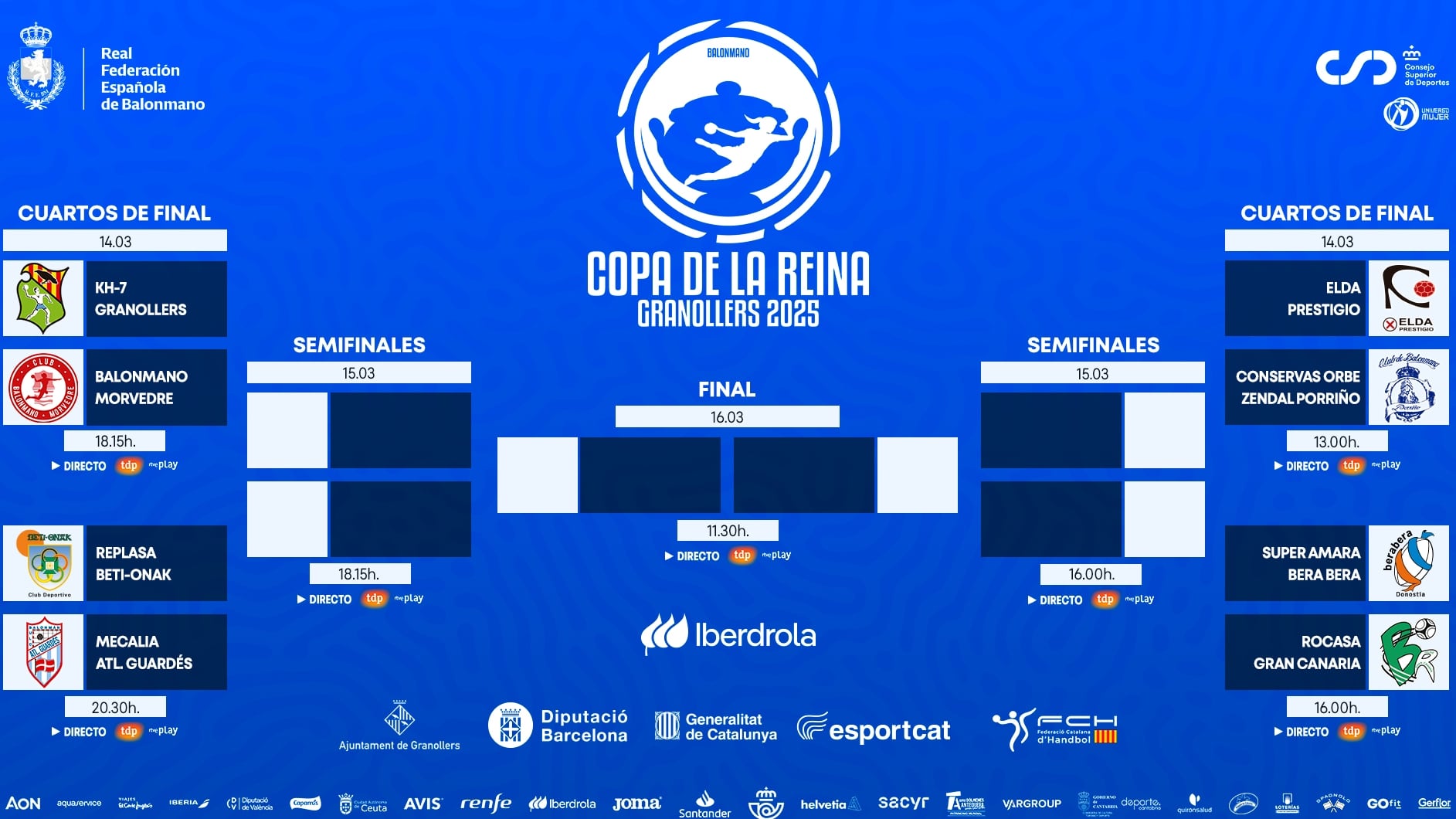 Horarios de la Copa de la Reina de balonmano femenino