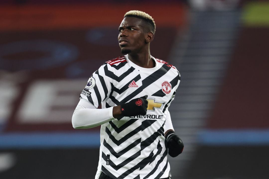 Paul Pogba durante un partido entre el West Ham United y el Manchester United. 