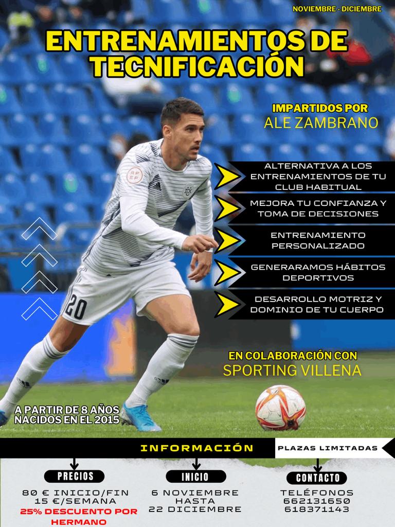Cartel de los entrenamientos