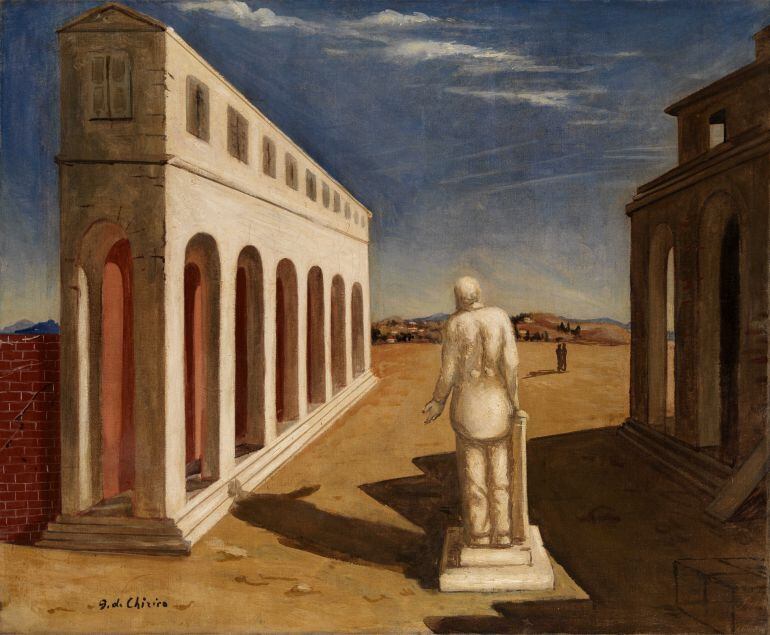 Óleo &#039;Piazza d’Italia (Souvenir d’Italie)&#039; de Giorgio de Chirico, 1924.