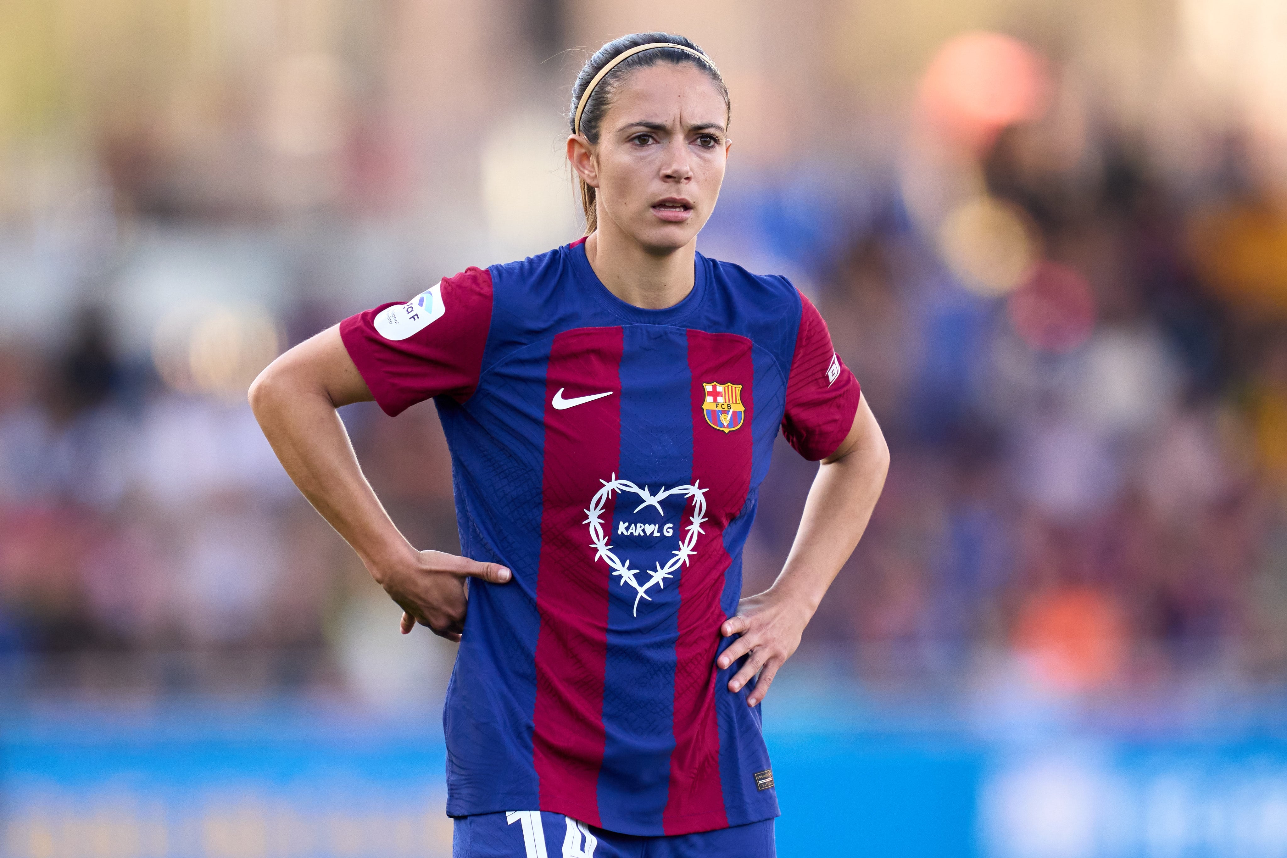 Aitana Bonmatí defiende la camiseta del FC Barcelona en una jornada de la Liga F