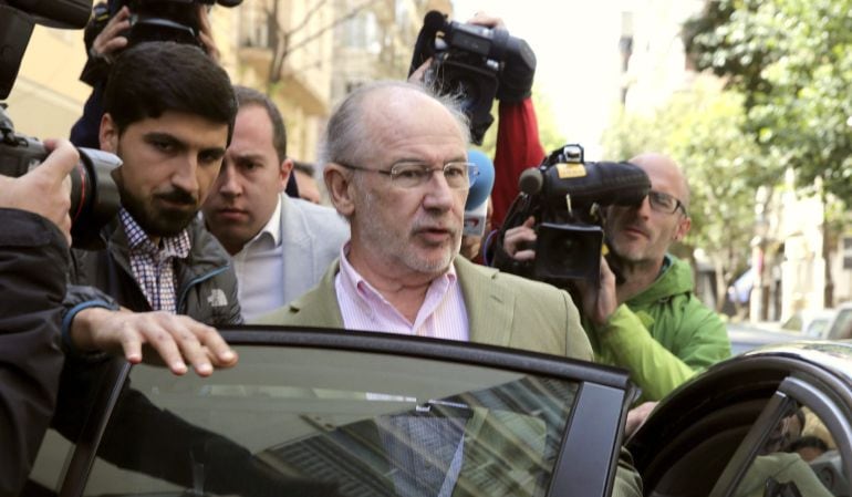 El exvicepresidente del Gobierno Rodrigo Rato, a su salida de su domicilio en Madrid.