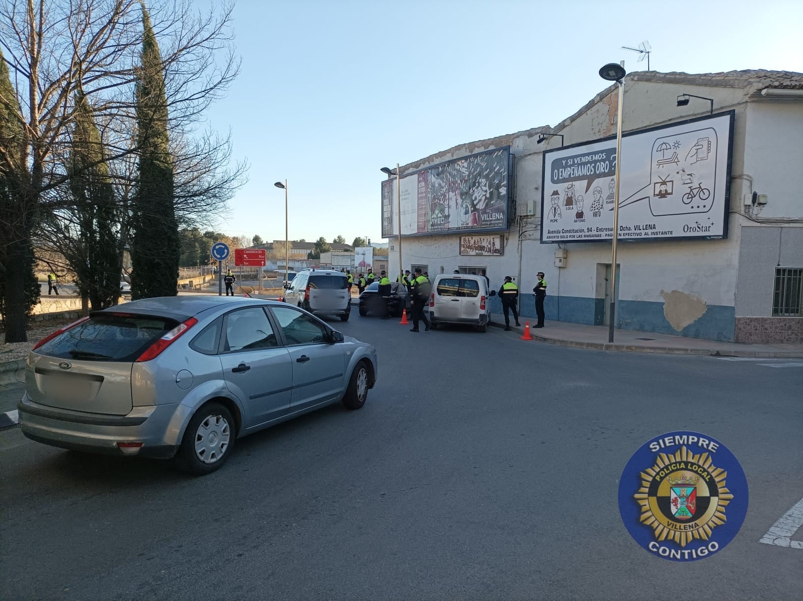 Control de la policía local. Villena