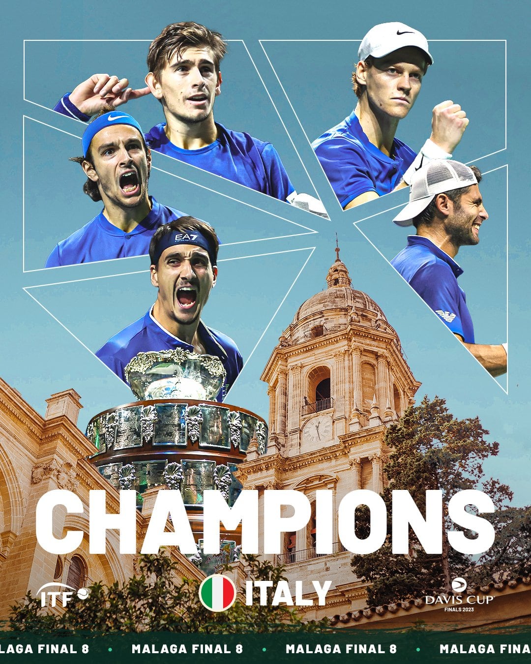 La Selección de Italia campeona de la Copa Davis en Málaga