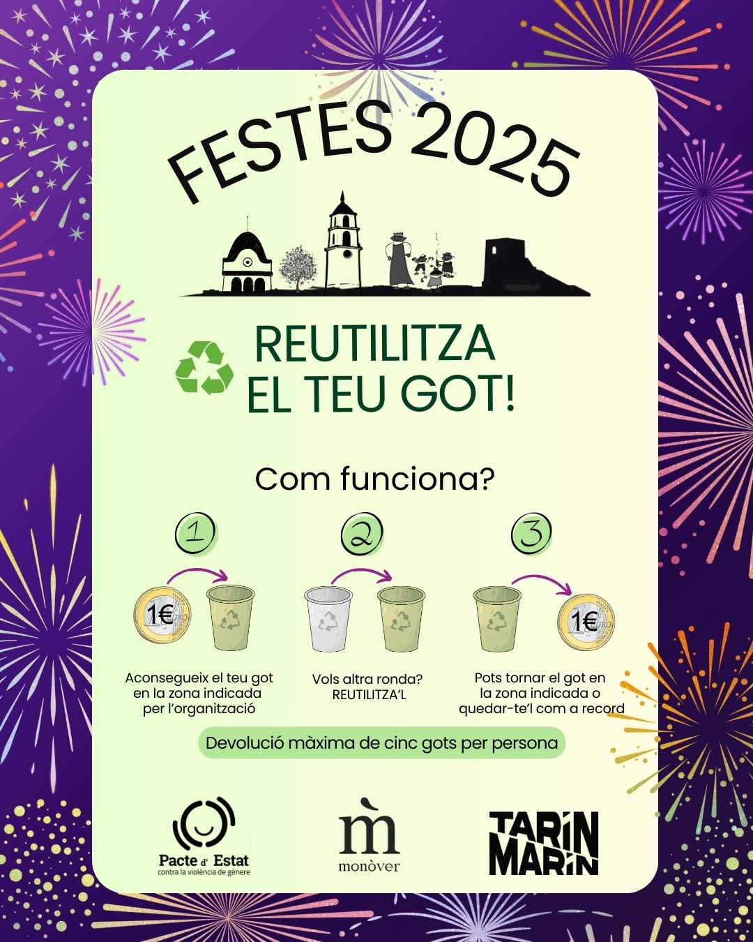 Los vasos también se podrán conservar para las siguientes noches de fiesta