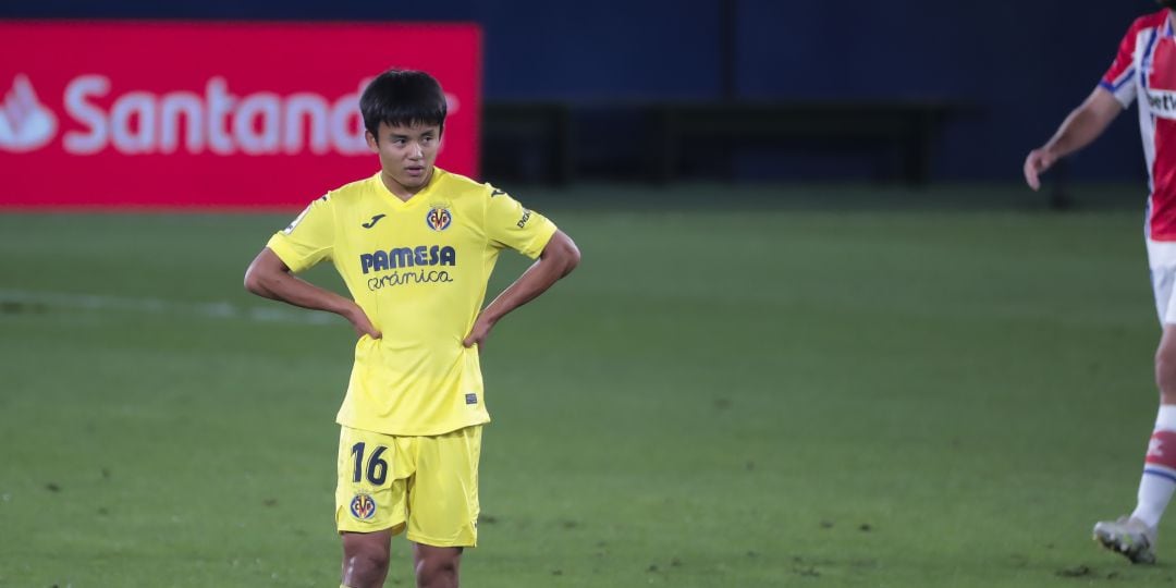 Take Kubo, durante un partido con el Villarreal