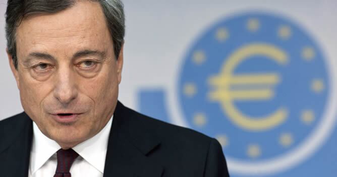 El presidente del Banco Central Europeo (BCE), Mario Draghi durante una rueda de prensa celebrada en Fráncfort