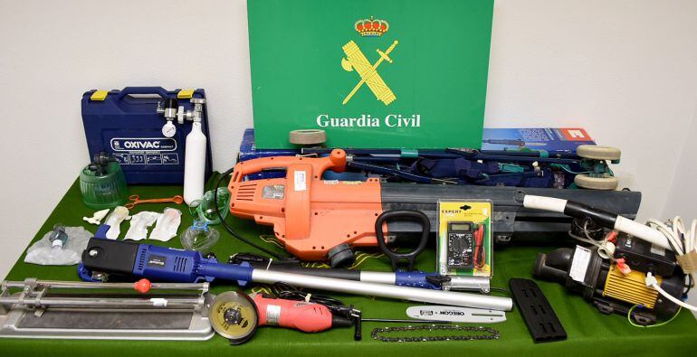 Imagen del material incautado por la Guardia Civil de Valladolid