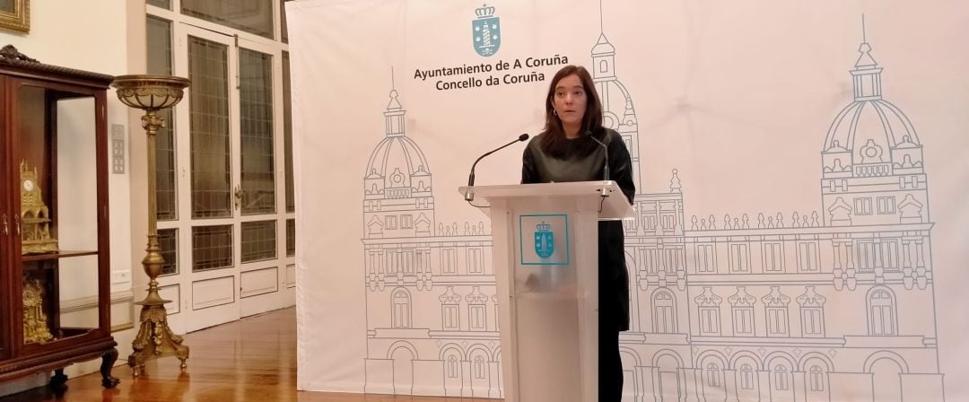 Inés Rey en rueda de prensa