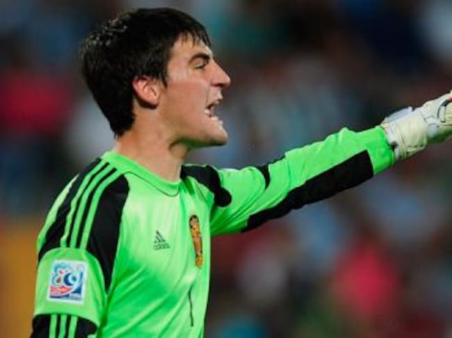 Sotres, en un partido con las selecciones inferiores