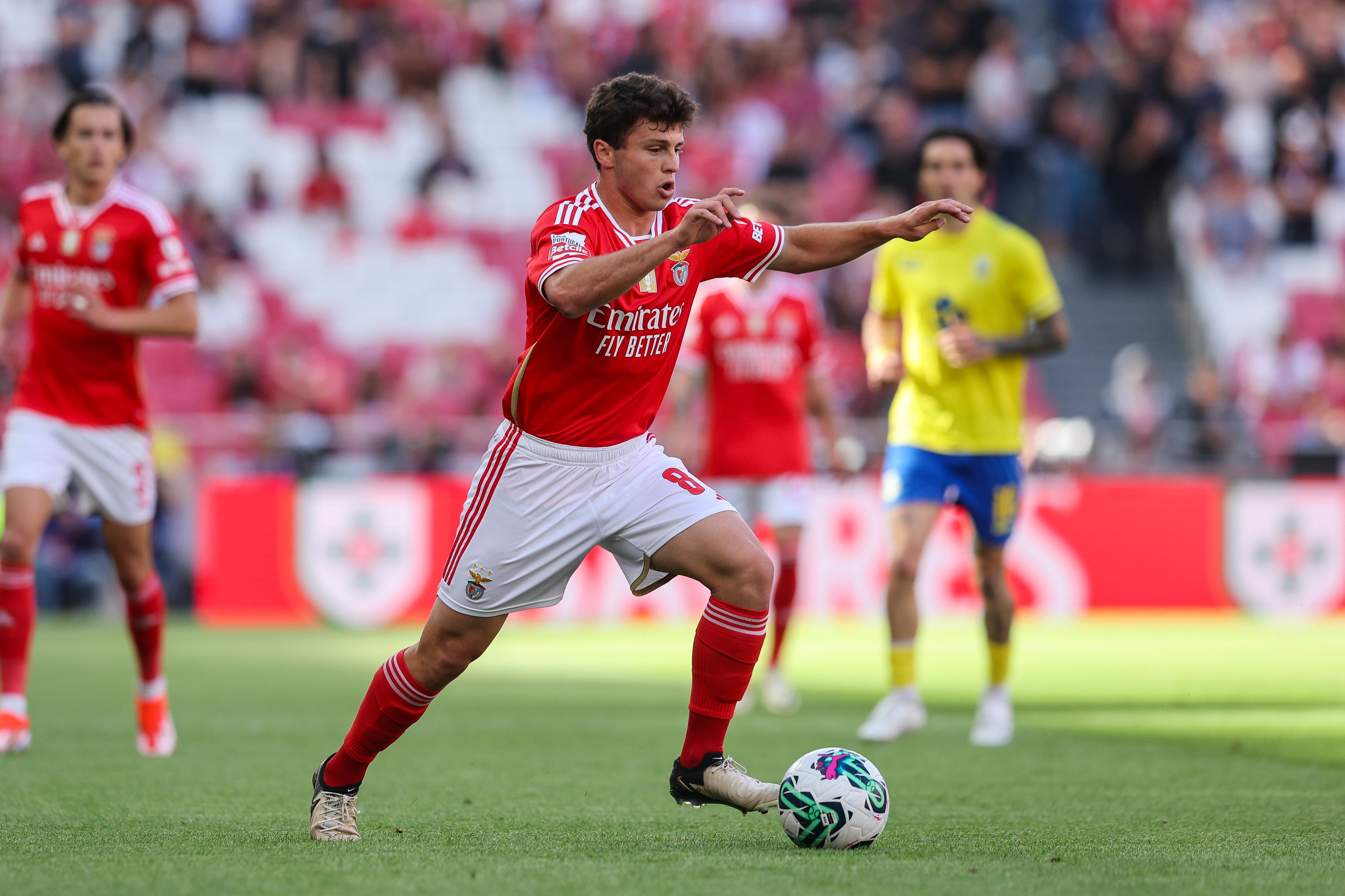 Joao Neves, durante un partido con el Benfica (Carlos Rodrigues/Getty Images).