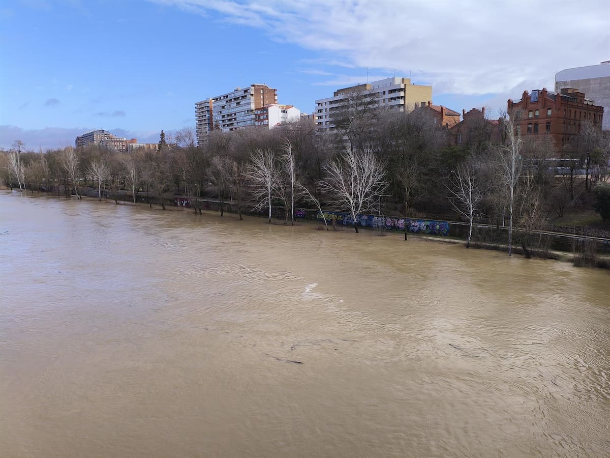 El Pisuerga marca máximos anuales de caudal en Valladolid