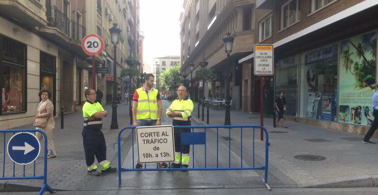 La calle Rosario está hoy cortada