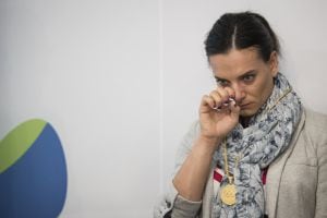 Yelena Isinbayeva cuando anunció su retirada.