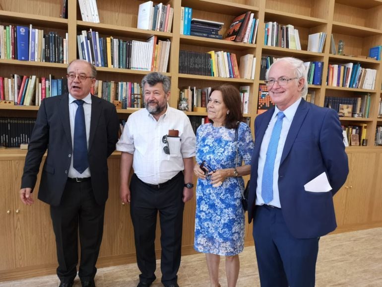 Un momento de la inauguración de la Biblioteca Matemática de Pajares de Adaja